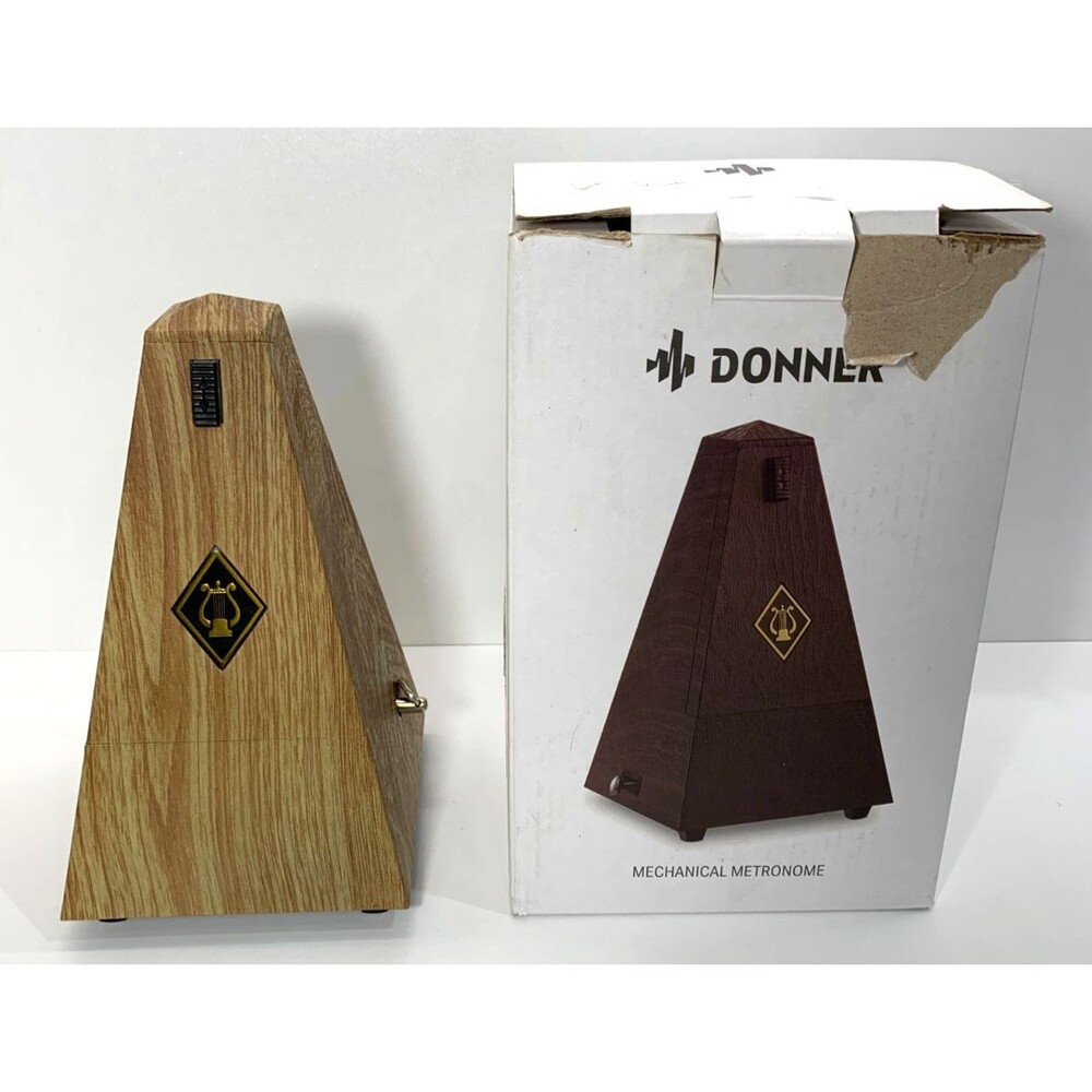 Donner Mechanical Metronome for Piano Guitar Track Beat Tempo, Wood Grain Look